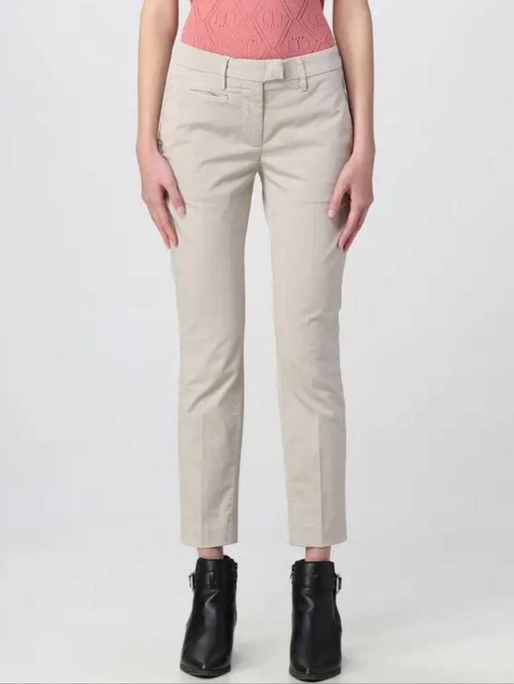 Dondup women’s Slim Crop chino pants  in Light Beige size 25 new with tags